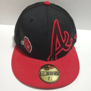59Fifty/New Era  Mens 7 3/8 Atlanta Braves Snapback Hat